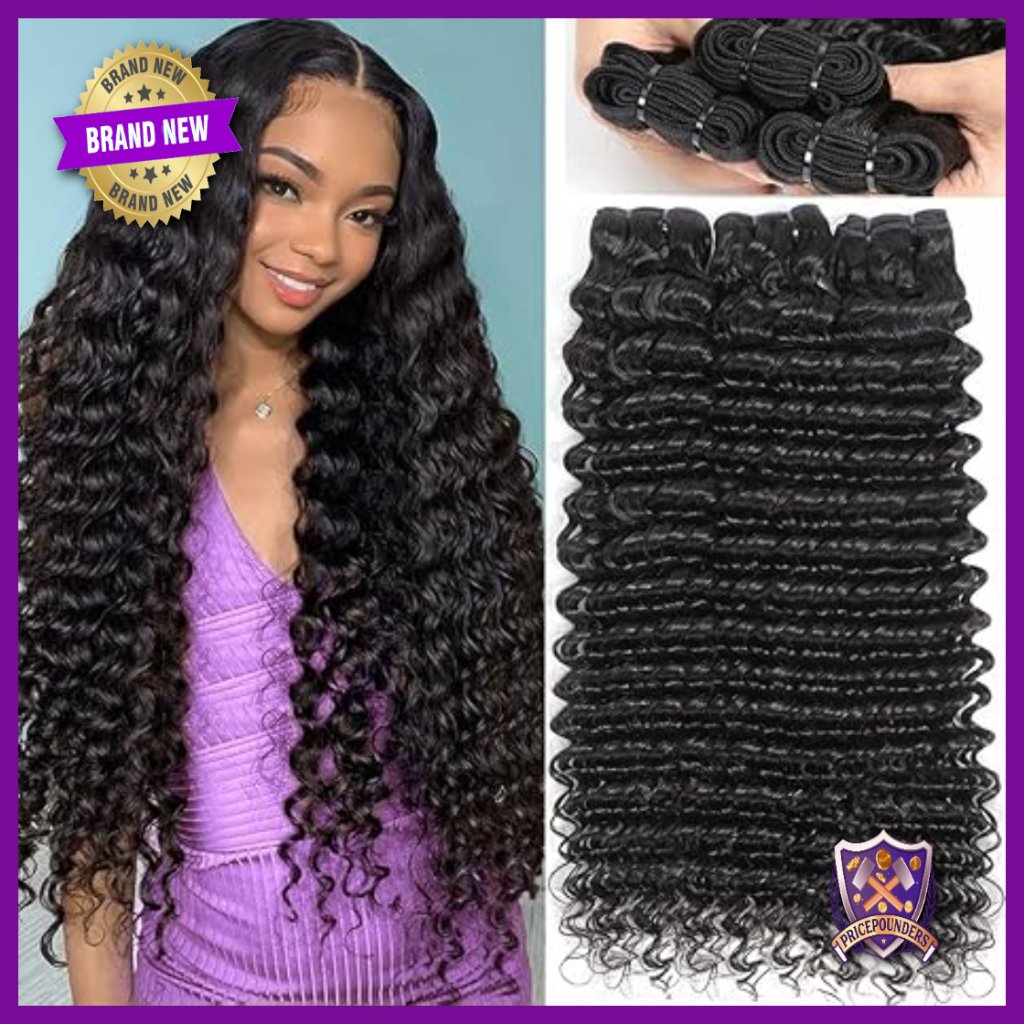 Deep Wave Human Hair Bundles 18 20 22 Inch 100% Virgin Indian Hair